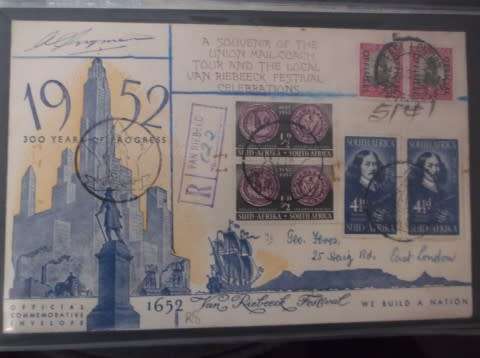 FIRST DAY ISSUE :  TERCENTENARY OF LANDING OF VAN RIEBEECK 14 MARCH 1952